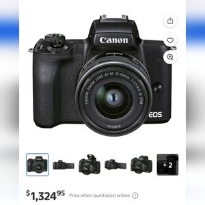 Canon EOS M50 MARK 2 Black Digital Camera with Strap and Charger